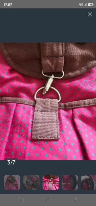 Mochila rosa con detalles marrones