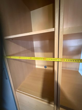 Armario 2 puertas correderas madera y cristal