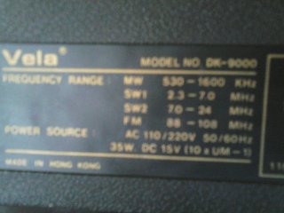 Radio Cassette Vela Disco Lite DK 9000 vintage