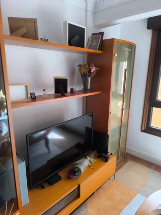 Mueble TV madera y cristal