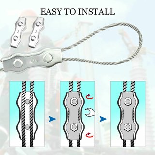 Pack 16 Abrazaderas M5 Acero Inoxidable Cable 5mm