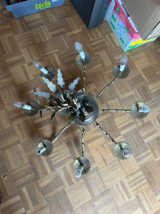 Lámpara araña bronce 8 brazos
