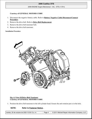 Manual Taller Cadillac DTS 4.6L 2006