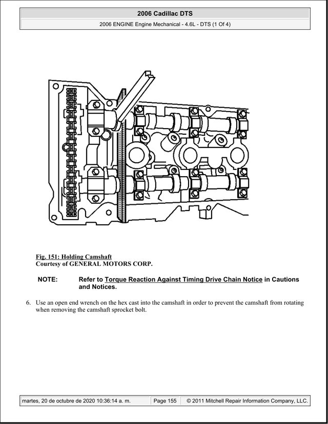 Manual Taller Cadillac DTS 4.6L 2006