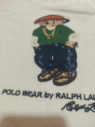 Polo Ralph Lauren Camiseta Oso Blanco Talla L