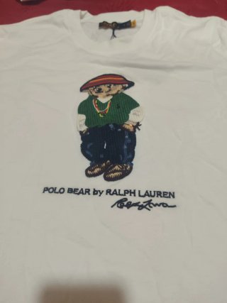 Polo Ralph Lauren Camiseta Oso Blanco Talla L