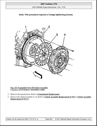 Manual Taller Cadillac CTS 6.0L 2007