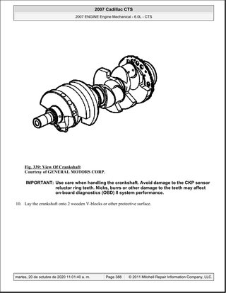 Manual Taller Cadillac CTS 6.0L 2007