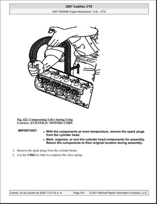 Manual Taller Cadillac CTS 6.0L 2007