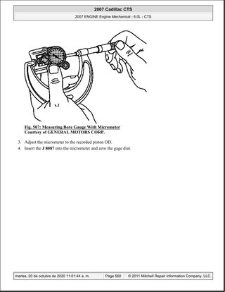 Manual Taller Cadillac CTS 6.0L 2007