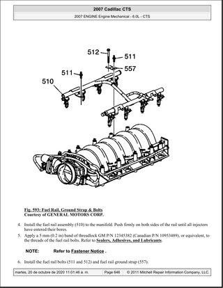 Manual Taller Cadillac CTS 6.0L 2007