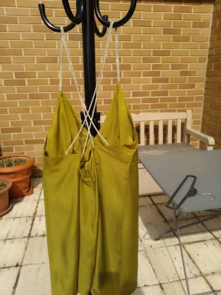 Vestido H&M Joya Dorado Verde Talla Única