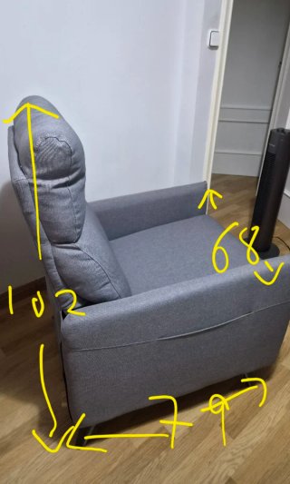 Sillón relax gris impecable