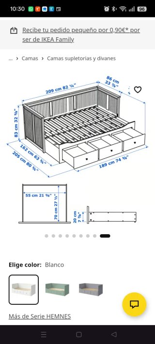 Cama nido Ikea con cajones