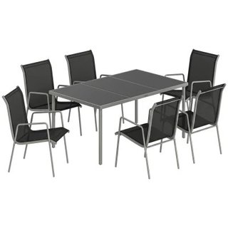 Outsunny Set da Esterno 7pz con 6 Sedie e Tavolino