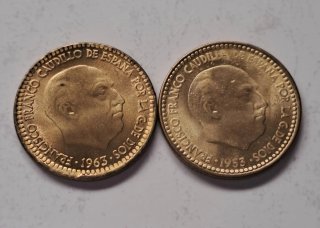 4 Monedas Pesetas Franco sin circular errores