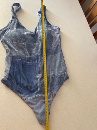 Costume da bagno patchwork blu
