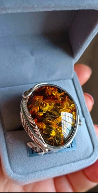 Espectacular Anillo de Ámbar Puro 100%.