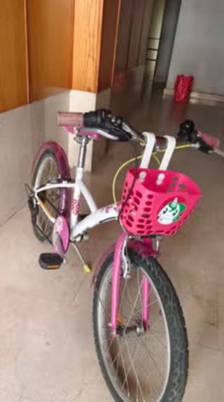 Bici niña 20 rosa y blanca