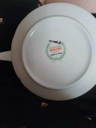 2 Tazas y Platos Frutas Cerámica