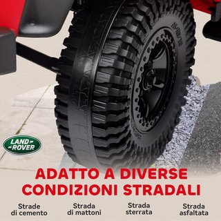 Coche Eléctrico para Niños de 3-8 Años 12V Todoterreno Land Rover 110SVX, 3-5Km/H Coche Eléctrico para Niños Con 2 Motores, Suspensiones, Control Remoto, Música, Faros, Cinturón y Claxon, Rojo