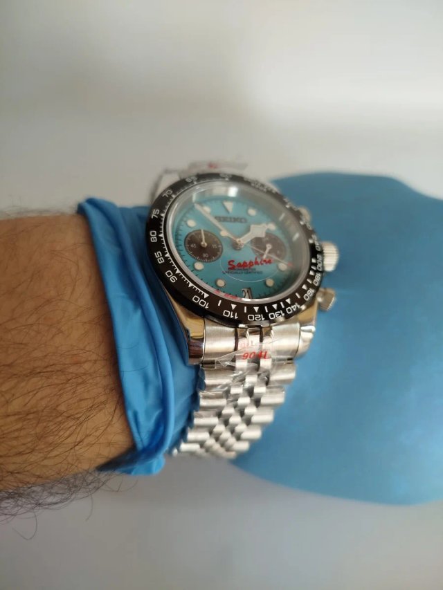 Seiko Mod pilot azul cielo VK64A 42mm Nuevo