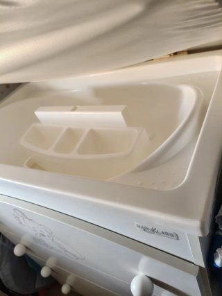 Cambiador bebé blanco con osito y cuna a juego