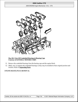 Manual Taller Cadillac CTS 6.0L 2006