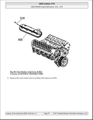 Manual Taller Cadillac CTS 6.0L 2006