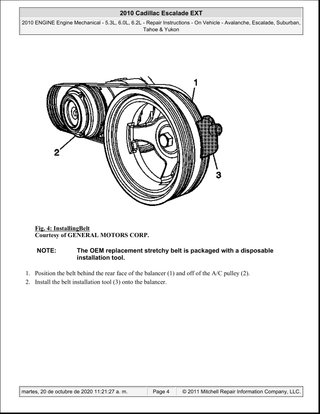 Manual Taller Cadillac Escalade 2010