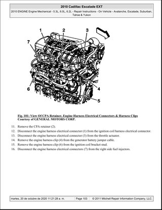 Manual Taller Cadillac Escalade 2010