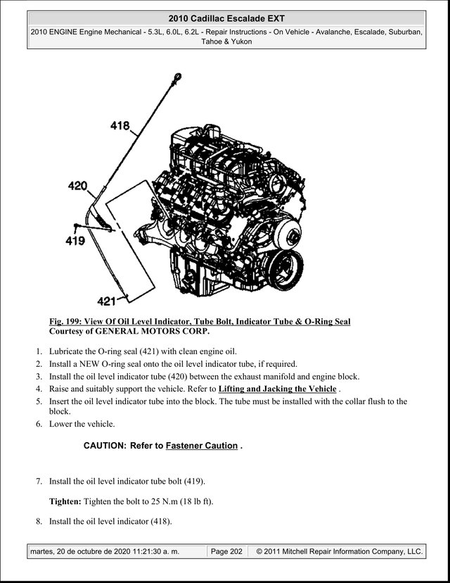 Manual Taller Cadillac Escalade 2010