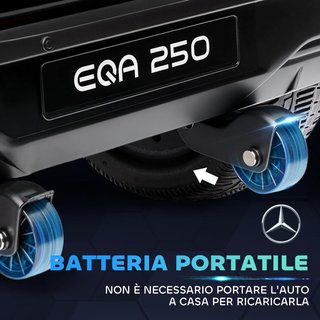 Coche Eléctrico para Niños de 3-8 Años con Licencia Mercedes Benz EQA 12V, 3-8 Km/H Coche Eléctrico para Niños con 2 Motores, Suspensiones, Control Remoto, Puerto USB, Música MP3, Faros, Claxon, Negro