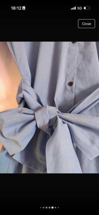 Vestido camisero de algodón azul