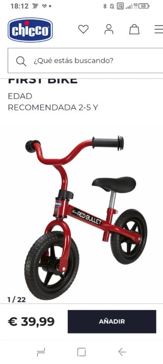 Bici sin pedales Chicco Red Bullet