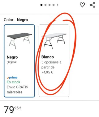 180x74x74 Mesa plegable