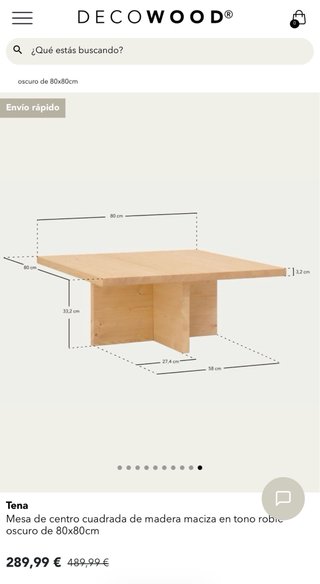 Mesa de centro Tena DECOWOOD madera oscura