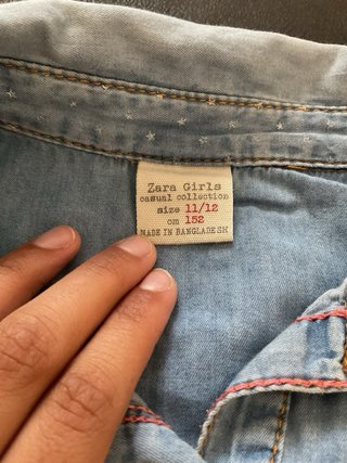 Camisa tejana niña manga larga