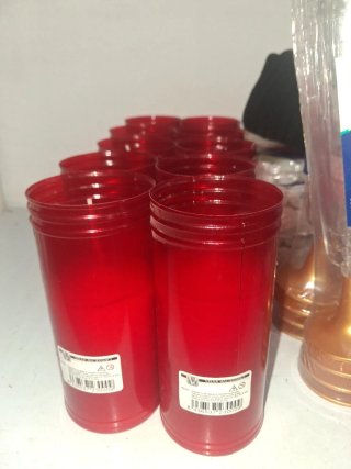 Pack 10 Velas Rojas Plástico