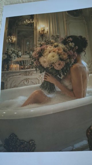 Lámina Ilustración Floral Baño Vintage