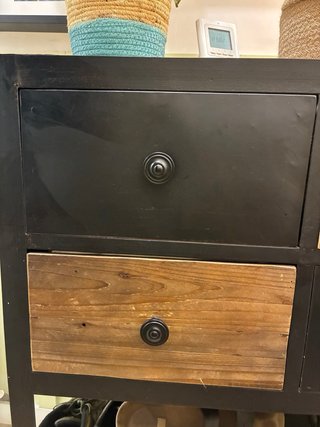 Mueble recibidor industrial madera y metal