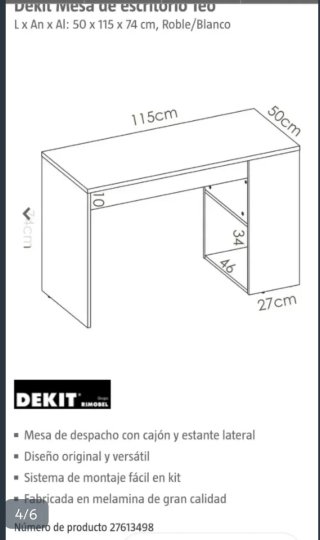 Mesa escritorio con cajón