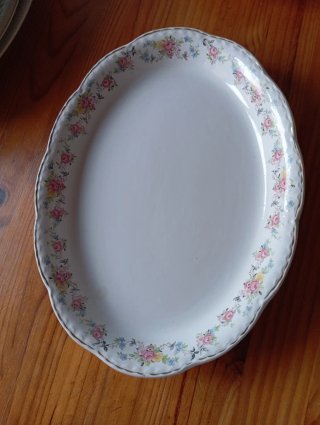 2 Bandejas Porcelana Flores Vintage