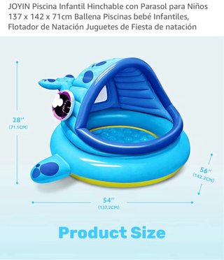 Piscina hinchable infantil azul y rosa