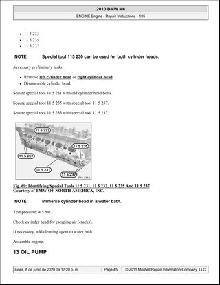 Manual Taller BMW M6 S85 2010