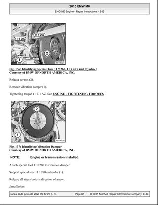 Manual Taller BMW M6 S85 2010
