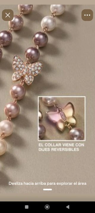 Collar Perlas y Aretes Mariposa