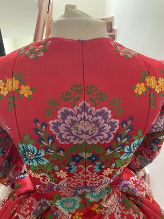 Traje Fallera Rojo Coral Siglo XVIII