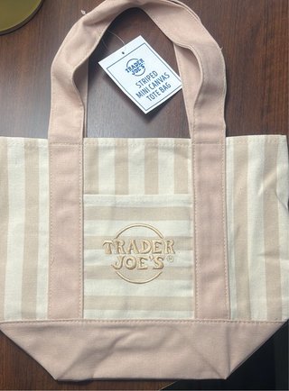 Trader Joe's Borsa Mini Canvas a Righe