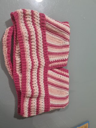 Top crochet verano rosa y beige